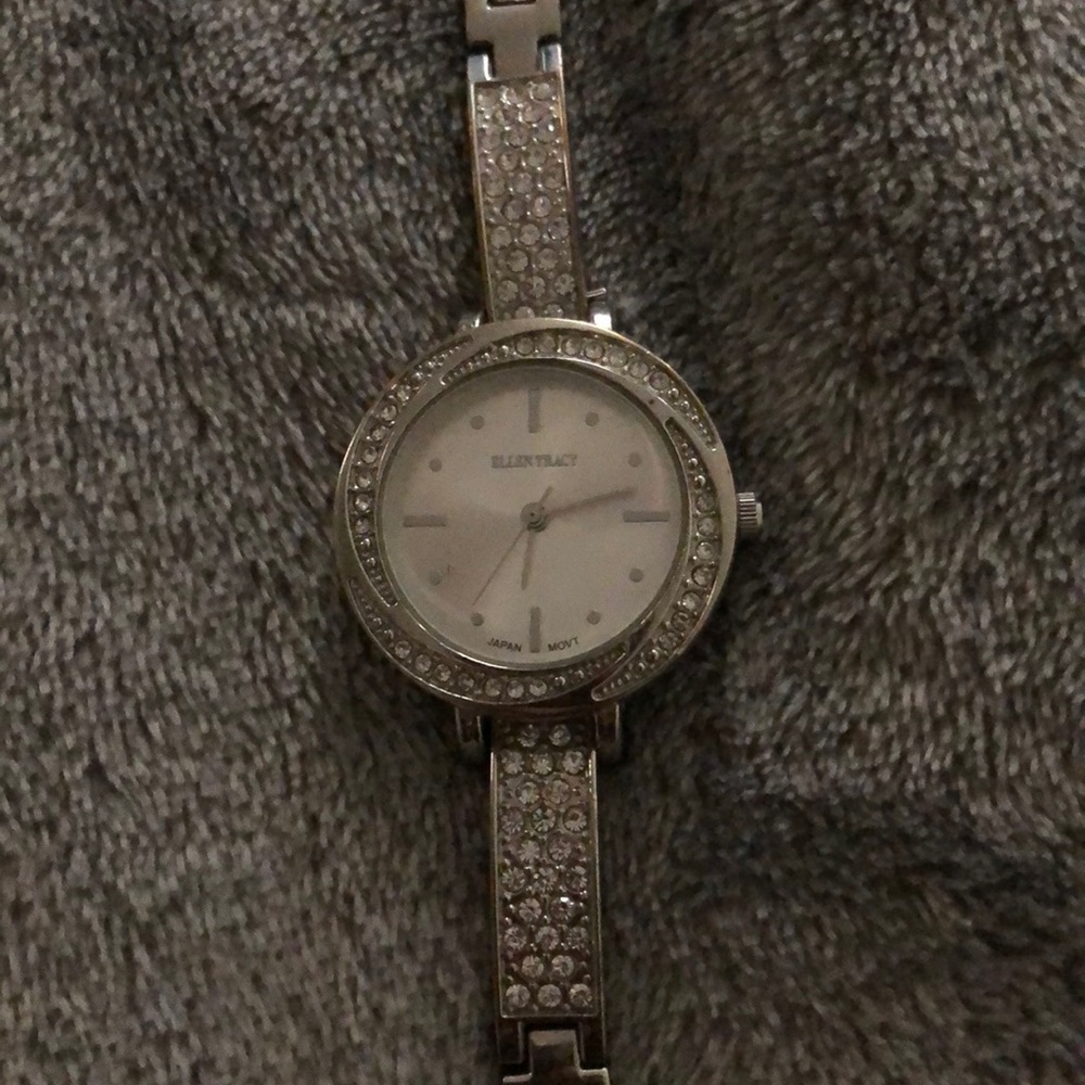 Silver watch with Swarovski crystals